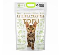 Animal House - Arena Natural de Tofu, Segura para Humanos y Animales, no Raya, Antipolvo, perfumada con té Verde, retiene los olores sin Molestar a los felinos