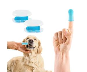 Animal House - Juego de 2 cepillos de dientes de silicona para perros - Cuidado dental avanzado para tu fiel amigo - Ideal para perros pequeños - Dedal para una limpieza eficaz de los dientes