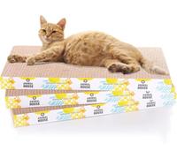 Animal House Juego de rascador para Gatos de cartón de 3 Piezas para la diversión de Tus Amigos felinos, 2 Capas Reversibles (Recto, 3)