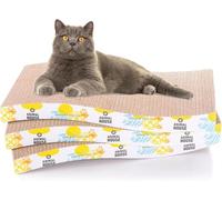 Animal House Juego de rascador para Gatos de cartón de 3 Piezas para la diversión de Tus Amigos felinos, 2 Capas Reversibles (Onda, 3)