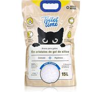 Animal House Toilet Time - 15 LT-6,6 kg - Arena de Cristal de Silicona para Gatos - Antiestática y Segura - Sin Polvo - Ultra Absorbente - Retiene los olores (Neutro, 15 L)