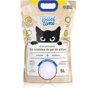 Animal House Toilet Time - 5 LT - Arena de Cristal de Silicona para Gatos - Antiestática y Segura - Sin Polvo - Ultra Absorbente - Retiene los olores (Neutro, 5 L)