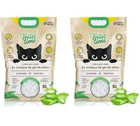 Animal House Toilet Time - Arena de Cristales de silicio para Gatos, antiestática y Segura, sin Polvo, ultraabsorbente, retiene los olores, 2,1 - 2,3 kg (Aloe Vera, 5 l) (Paquete de 2)