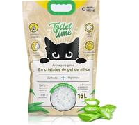 Animal House Toilet Time - Arenero de Cristales de silicio para Gatos, antiestático y Seguro, Libre de Polvo, ultraabsorbente, retiene los olores, 6,2 - 6,4 kg (áloe, 15 l)