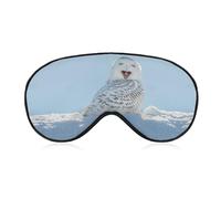 Animal in The Wild Snowy Owl bostezando ojo parche antifaz para dormir máscara de ojos para hombres mujeres adolescentes niños noche sueño sombra cubierta comodidad para viajes yoga siesta