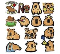 Animal Iron On Bordados - Parches de Coser Capybara Forma Para | 14 Piezas Lindas Bordados para Mochilas Ropa Estudiantes Maestros Diseñadores de