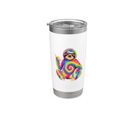Animal irónico Lindo Perezoso Paz Vaso térmico de acero inoxidable de doble pared
