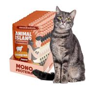 Animal Island Alimento Completo Monoproteína Mix para Gatos Adultos Trozos en Salsa Cordero Ternera y Ave con Caldo Bolsita Sin Cereales, 10 x 100g