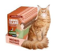 Animal Island Alimento Completo Monoproteína para Gato Adulto Bolsita Húmeda Carne de Codorniz Filetes en Caldo Sin Cereales, 10 x 100g