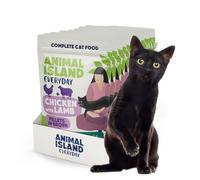 Animal Island Alimento Húmedo Completo Gato Adulto Filetes de Pollo y Cordero en Caldo Sin Cereales Sobres Multipack, 12 x 85g