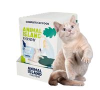 Animal Island Alimento Húmedo Completo para Gatos Adultos Filetes Deshilachados de Pescado Blanco Bacalao en Caldo Aromático con Pollo y Tapioca Sobres, 12 x 85g