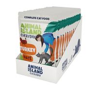 Animal Island Comida Húmeda para Gatos Adultos Everyday Paté Cremoso de Pavo y Pollo en Caldo sin Cereales Pack de Sobres, 12 x 85g