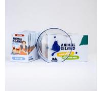 Animal Island Juego de platos de vidrio para comida húmeda para gatitos pavo con sopa de ternera todos los días aceite de pescado inulina filecinas bolsa para gatitos, 12 x 85 g color plato al azar