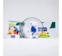 Animal Island Pack con Platito de Cristal Alimento Húmedo Completo para Gatos Filetes de Ave con Hígado en Gelatina Everyday Sin Cereales Sobres, 12 x 85g Color del Platito Aleatorio