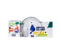 Animal Island Pack con Platito de Cristal Alimento Húmedo Completo para Gatos Filetes de Pavo con Pollo en Caldo Everyday Sin Cereales Sobres, 12 x 85g Color del Platito Aleatorio