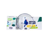 Animal Island Pack con Platito de Cristal Alimento Húmedo Completo para Gatos Filetes de Pescado Blanco con Pollo en Caldo Sin Cereales Sobres, 12 x 85g Color del Platito Aleatorio