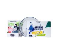 Animal Island Pack con Platito de Cristal Alimento Húmedo Completo para Gatos Filetes de Pollo con Codorniz en Caldo Arándano Inulina Sobres, 12 x 85g Color del Platito Aleatorio