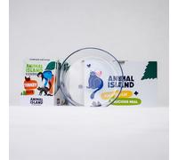 Animal Island Pack con Platito de Cristal Alimento Húmedo Completo para Gatos Paté Cremoso de Pavo y Pollo en Caldo de Aves Sobres, 12 x 100g Color del Platito Aleatorio