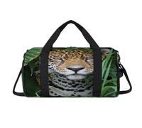 Animal Jaguar - Bolsa deportiva con compartimento para zapatos, diseño de leopardo Jaguar, bolsa de fin de semana, bolsa de viaje para el gimnasio, organizador de equipaje para mujeres, hombres, niños