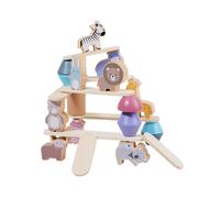 (Animal)Juego de bloques apilables educativos de dinosaurios de madera ecológicos para niños que aprenden temprano