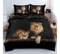 Animal Juego de Ropa de Cama LeóN Leopardo Funda Nordica Reversible con Funda Edredon 240x220 cm Microfibra y 2 x Fundas de Almohada 50x75 cm