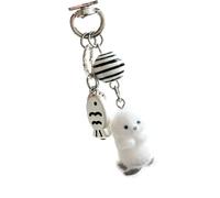 Animal Keychain Soft Flocking Bear Bag Charm Easy Clip On Decors Bags Pendant For Enthusiasts Easy Install Flocking Keychain
