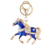 Animal Keychains - 2026 Shiny Horse Chinese Decor | Metal Alloy With Polished Gold Finish & Crystal Studded Pendant For Adults, Wallet, Handbag And Travel Gear Identification Accessory Ornament