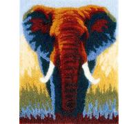 Animal Kit De Alfombra Anudada Elefante De Dibujos Animados Kit De Costura De Crochet，Kits Clásico De Alfombras Con Aguja De Pestillo Para Adultos，Set De Manualidades 3D Para Decoración 23x35in