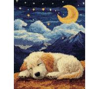 Animal Kit De Alfombra Anudada Perro De Dibujos Animados Kit De Costura De Crochet，Kits Clásico De Alfombras Con Aguja De Pestillo Para Adultos，Set De Manualidades 3D Para Decoración De 21x29in