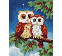 Animal Kit De Alfombra Con Gancho De Pestillo Búho En El Árbol Kit De Costura De Crochet，Kits Clásico De Alfombras Con Aguja De Pestillo Para Adultos，Set De Manualidades 3D Para Decorac 21x29in