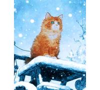 Animal Kit De Gancho De Pestillo Gato De Dibujos Animados Kits De Ganchillo Para Alfombras Grandes Para Adultos Y Principiantes，Kit De Crochet Diy Tapices，Bordado Para Cojines De Sofá Y 21x29in