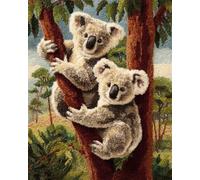 Animal Kit De Gancho De Pestillo Koala De Dibujos Animados Kit De Costura De Crochet，Kits Clásico De Alfombras Con Aguja De Pestillo Para Adultos，Set De Manualidades 3D Para Decoración 35x46in