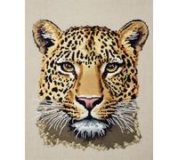 Animal Kit De Gancho De Pestillo Leopardo De Dibujos Animados Kits De Ganchillo Para Alfombras Grandes Para Adultos Y Principiantes，Kit De Crochet Diy Tapices，Bordado Para Cojines De So 21x29in