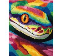 Animal Kit De Gancho De Pestilloserpiente De Colores Manualidades Para Hacer Alfombras Diy Para Adultos Con Lienzo Impreso A Color,Juego De Bordado A Crochet,Decoración Del Hogar. 31x63in