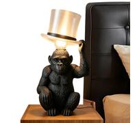 Animal Lamp Decor, Resin Monkey Statue, Funny Table Gear with Smart Style, Utility Aid for Daily Glow, Lamp Mate, Light Aid for Home Office Bar Bedside Living Room Bedroom Coffee 11.8x7.87x3.94 inches