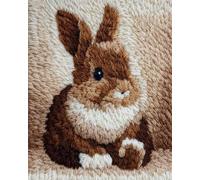 Animal Latch Hook Rug Kit Conejo De Dibujos Animados Kit De Costura De Crochet，Kits Clásico De Alfombras Con Aguja De Pestillo Para Adultos，Set De Manualidades 3D Para Decoración Del Ho 33x45in