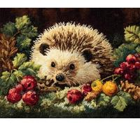 Animal Latch Hook Rug Kit Erizo Y Fruta Kit De Costura De Crochet，Kits Clásico De Alfombras Con Aguja De Pestillo Para Adultos，Set De Manualidades 3D Para Decoración Del Hogar，Regalo Pa 31x63in