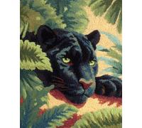 Animal Latch Hook Rug Kit Leopardo De La Jungla Kit De Costura De Crochet，Kits Clásico De Alfombras Con Aguja De Pestillo Para Adultos，Set De Manualidades 3D Para Decoración Del Hogar，R 23x35in