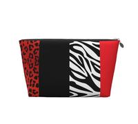 Animal Leopardo Rojo y Cebra, Bolsa de artículos de tocador Bolsa de Maquillaje Bolsa de cosméticos Bolsa de artículos de tocador de Viaje portátil