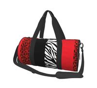 Animal Leopardo Rojo y Cebra, Bolsa de Viaje de Gran Capacidad, Bolso Redondo, Bolsa de Viaje Deportiva, Bolsa de Mano, Bolsa de Fitness