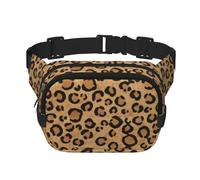 Animal Leopardo Salvaje Impreso,Riñonera Cuadrada de Doble Capa, Bolso de Viaje, Bolso Informal para el Pecho.
