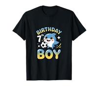 Animal Lindo de fútbol de tiburón para niño de 7º cumpleaños Camiseta