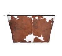 Animal Marrón Piel De Vaca Estampado Vaca, Bolsa de artículos de tocador Bolsa de Maquillaje Bolsa de cosméticos Bolsa de artículos de tocador de Viaje portátil