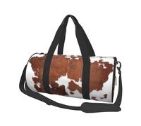 Animal Marrón Piel De Vaca Estampado Vaca, Bolsa de Viaje de Gran Capacidad, Bolso Redondo, Bolsa de Viaje Deportiva, Bolsa de Mano, Bolsa de Fitness