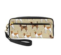 Animal Mascota Beagle Inteligente Lindo de Dibujos Animados, Bolsa de Maquillaje Bolsa de cosméticos Bolsa de Aseo de Viaje portátil Estuche de Cuero para Mujeres y niñas
