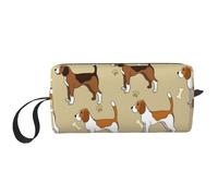 Animal Mascota Beagle Inteligente Lindo de Dibujos Animados, Bolsa de Maquillaje Bolsa de cosméticos Bolsa de artículos de tocador de Viaje portátil Bolsa de Maquillaje