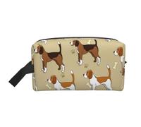 Animal Mascota Beagle Inteligente Lindo de Dibujos Animados, Bolsa de Maquillaje Bolsa de cosméticos Bolsa de artículos de tocador de Viaje portátil Organizador de Bolsa de Maquillaje
