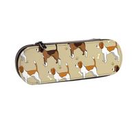 Animal mascota beagle inteligente lindo de dibujos animados, Estuche para lápices Estuche para lápices de cuero de PU Estuche para lápices de gran capacidad Estuche para lápices Bolsa de cosméticos