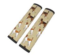 Animal mascota Beagle lindo e inteligente de dibujos animados, Almohadillas para cinturón de seguridad de coche, paquete de 2 almohadillas para arnés, funda multifuncional para cinturón de seguridad