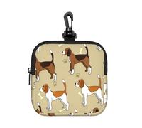 Animal Mascota Beagle Lindo e Inteligente de Dibujos Animados,Bolsa de Almacenamiento Cuadrada con Cremallera, Monedero de Neopreno, Carteras pequeñas, Monedero pequeño, Monedero